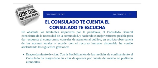 Boletín de marzo del Consulado de Colombia en Sídney: El Consulado te cuenta, el Consulado te escucha