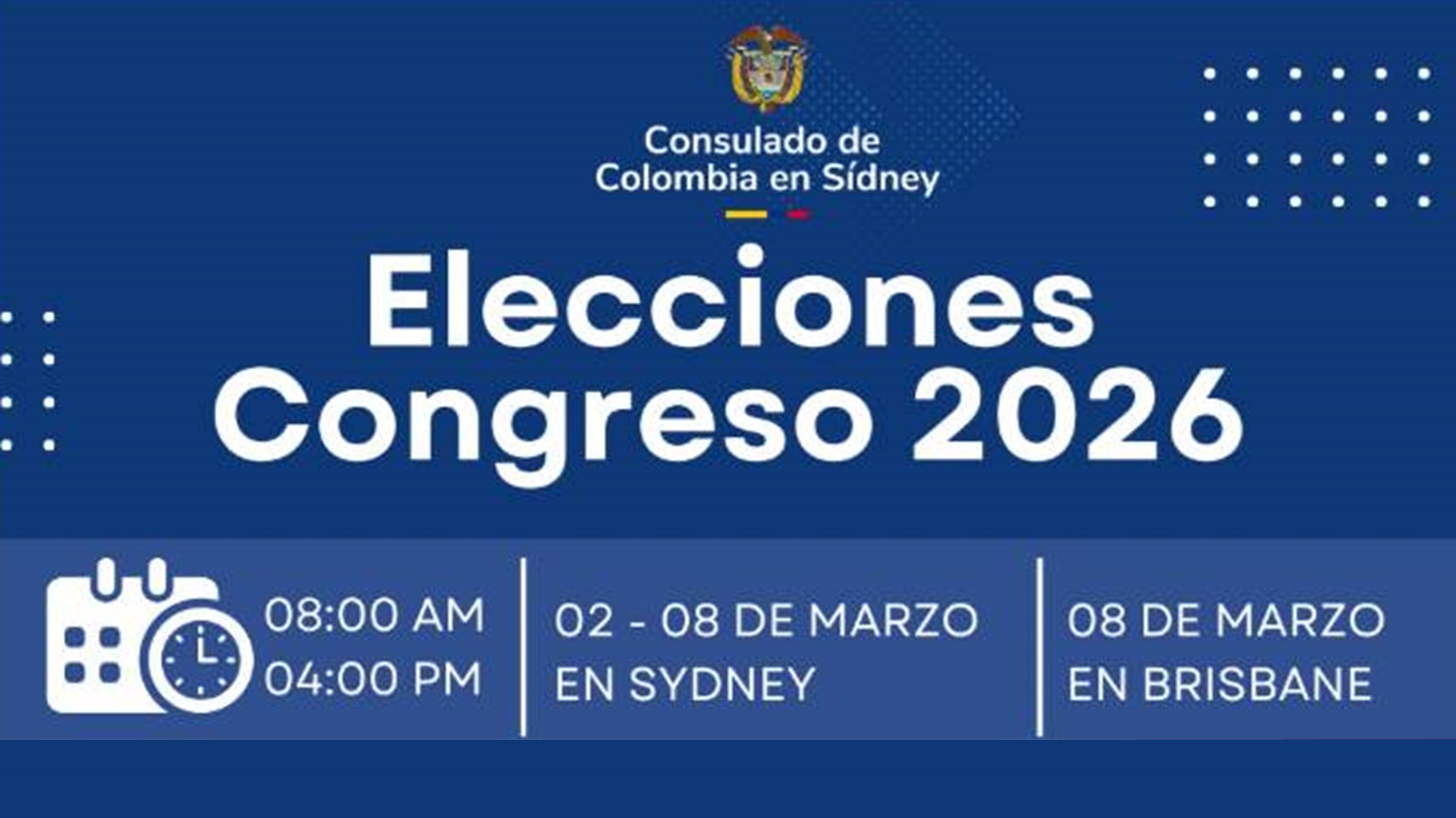 Consulado de Colombia en Sídney publica los puestos de votación para elecciones de Congreso de 2026